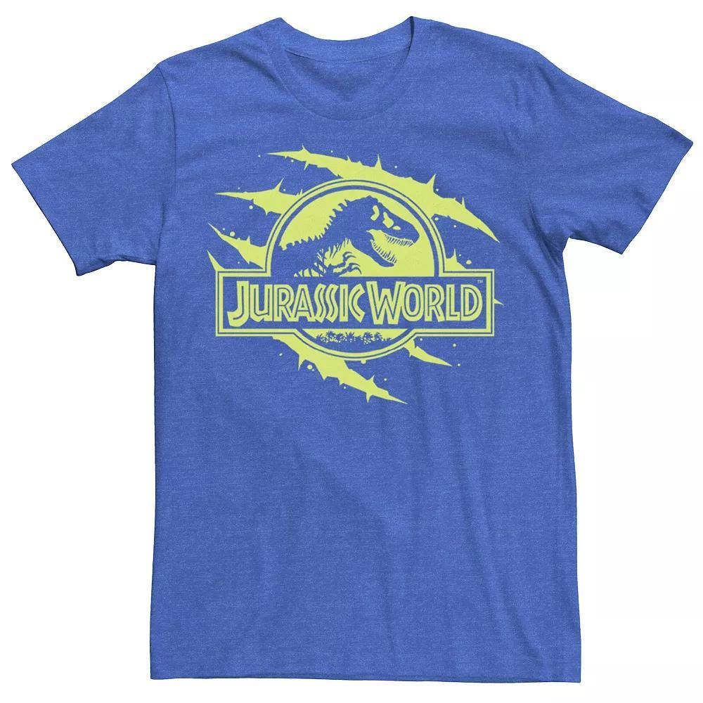 Men's Jurassic World Neon T-Rex Fossil Logo Tee, Size: 3XL, Grey Product Image