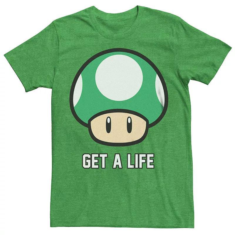 Men's Super Mario Bros 1-UP Mushroom Get a Life Graphic Tee, Size: XXL, White Product Image