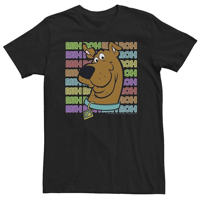 Big & Tall Scooby-Doo Ruh-Roh Neon Text Stack Tee, Men's, Size: Large Tall, Black Product Image
