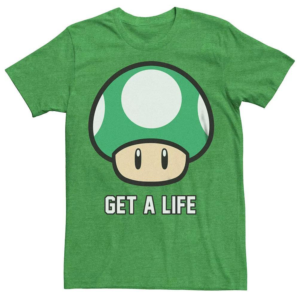 Men's Super Mario Bros 1-UP Mushroom Get a Life Graphic Tee, Size: XXL, White Product Image