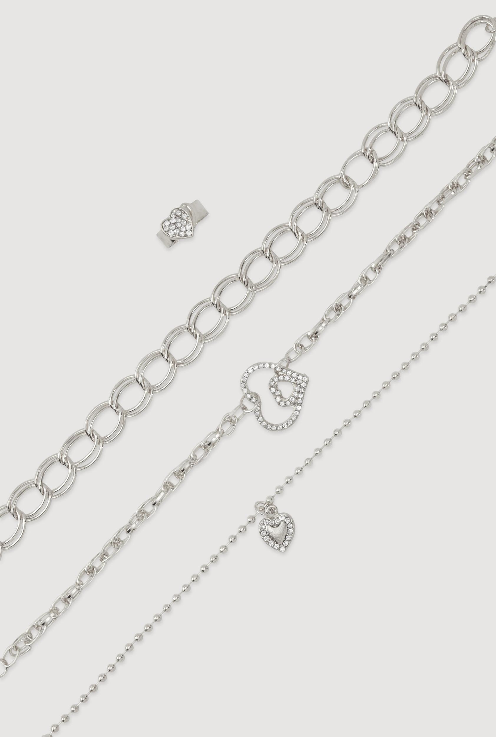 Heart Charm Anklet Trio with Toe Ring Female Product Image