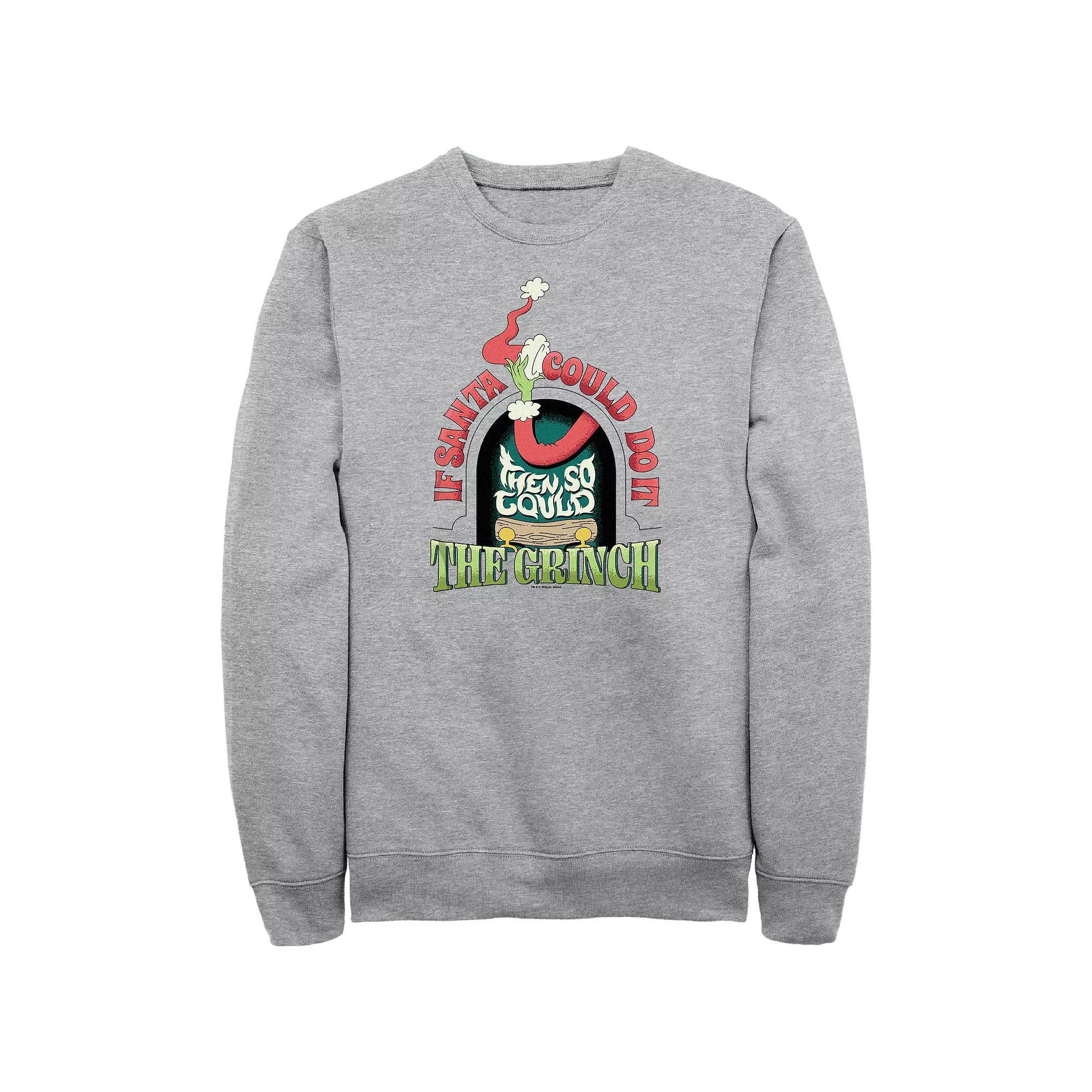 Big & Tall Dr. Seuss Grich If Santa Could Do It Graphic Fleece, Men's, Size: 3XL Tall, Athletic Grey Product Image
