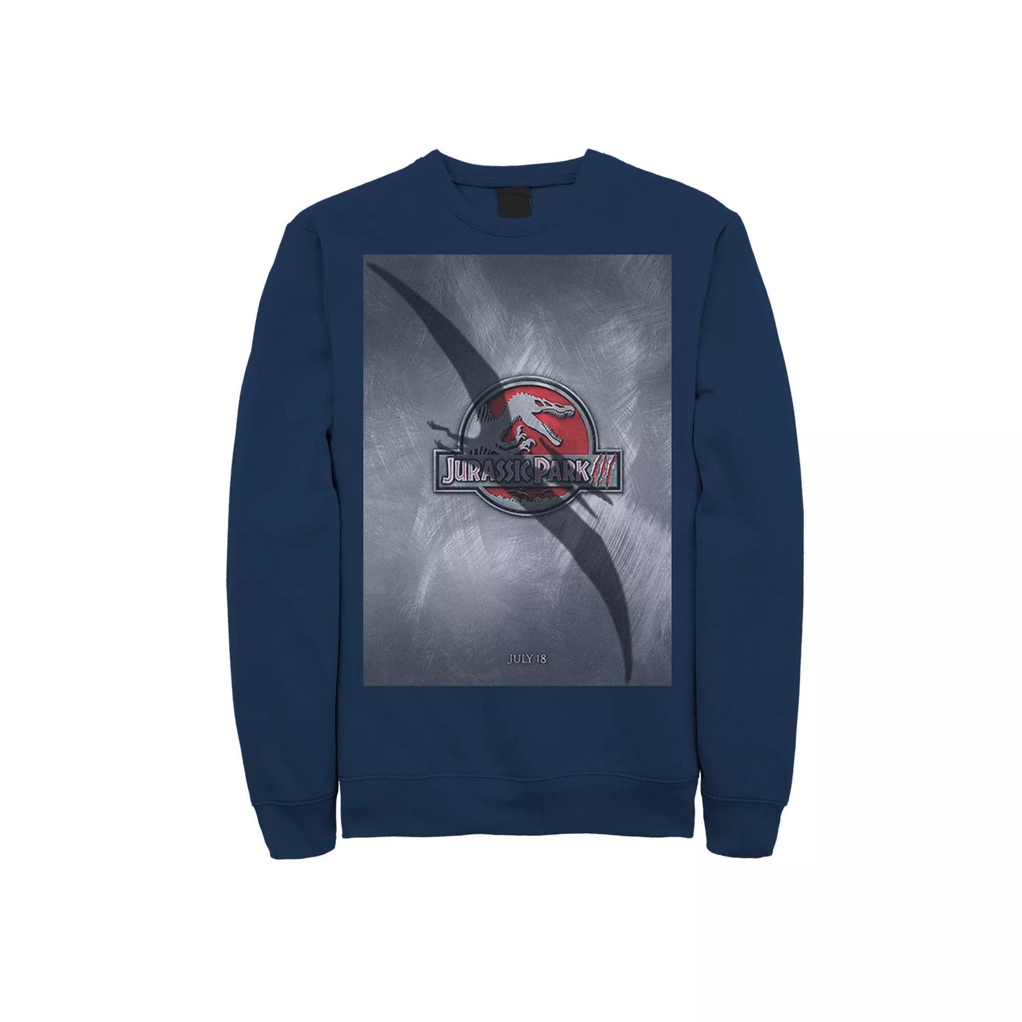 Men's Jurassic Park 3 Movie Poster Pterodactyl Sweatshirt, Size: Medium, Grey Heather Product Image