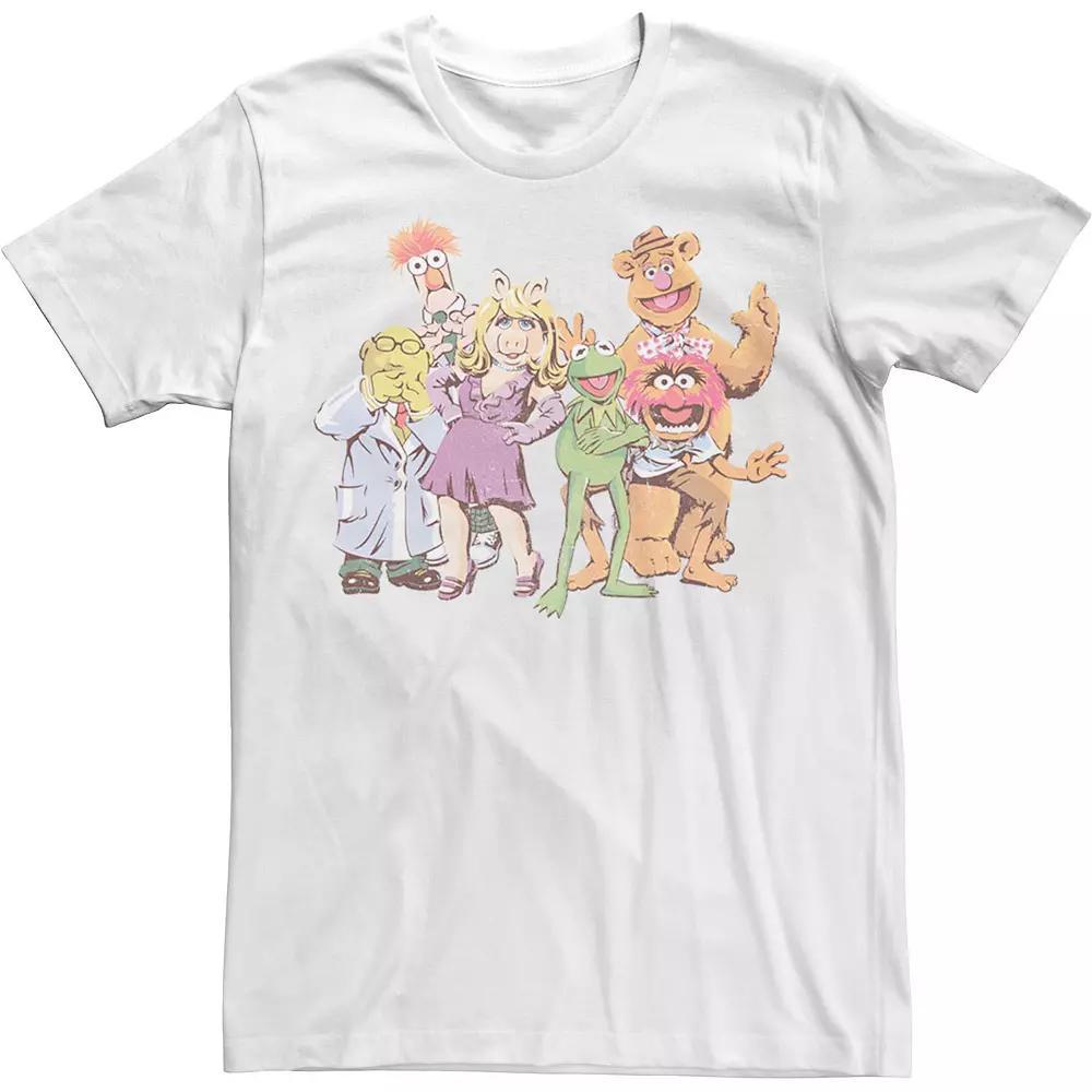 Disney's Muppets Group Shot Illustrated Men's Tee, Size: Small, White Product Image