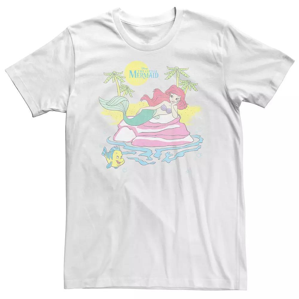 Big & Tall Disney The Little Mermaid Ariel Beach Portrait Tee, Men's, Size: 5XL, White Product Image