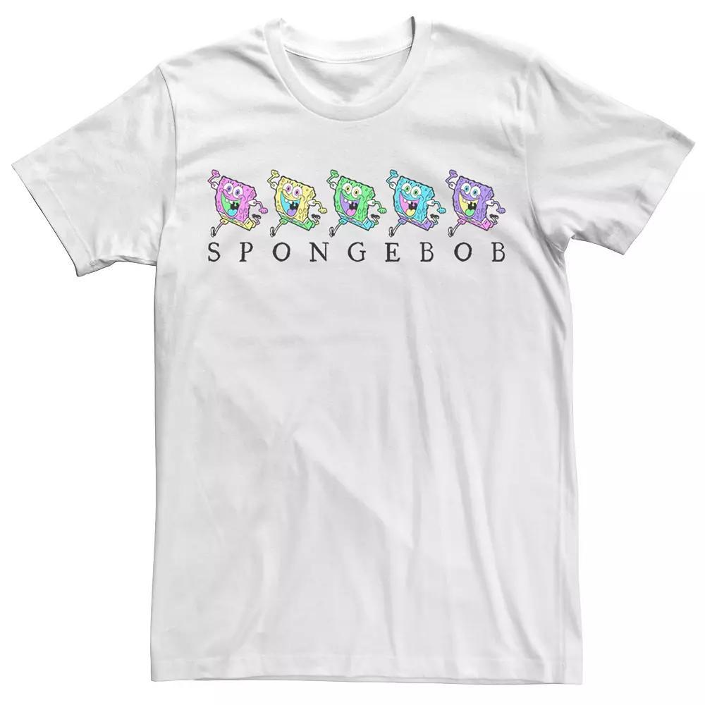 Men's SpongeBob Color Neon Line Up Tee, Size: Small, White Product Image