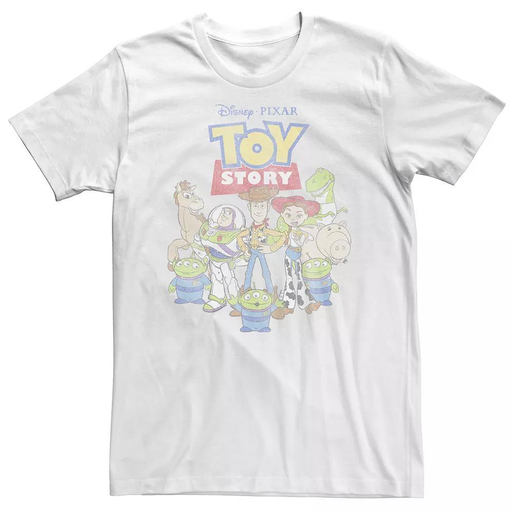 Big & Tall Disney / Pixar Toy Story Distressed Toy Group Tee, Men's, Size: 3XL, White Product Image