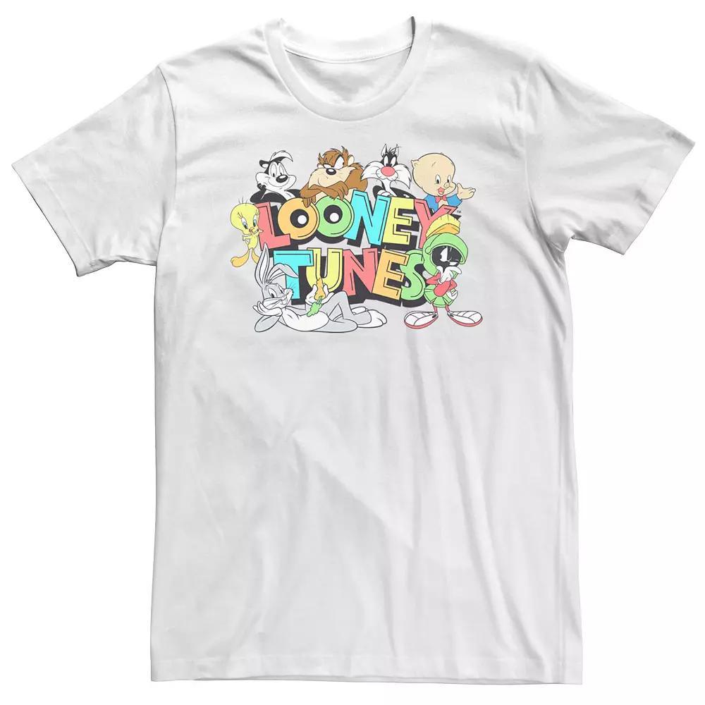 Big & Tall Looney Tunes Full Cast Portrait Tee, Men's, Size: 4XL, White Product Image