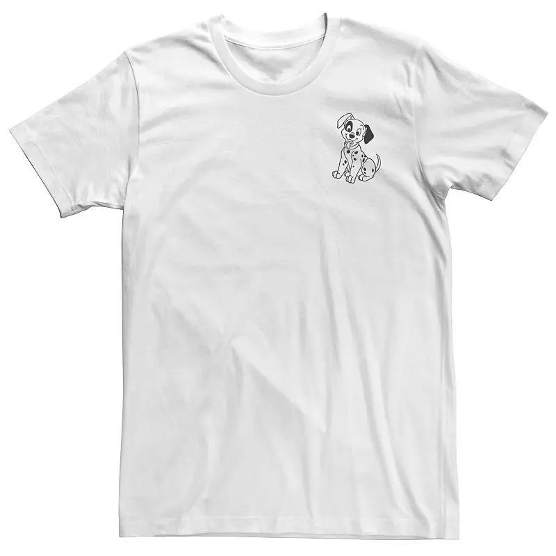 Big & Tall Disney 101 Dalmatians Patch Left Chest Tee, Men's, Size: 3XL Tall, White Product Image