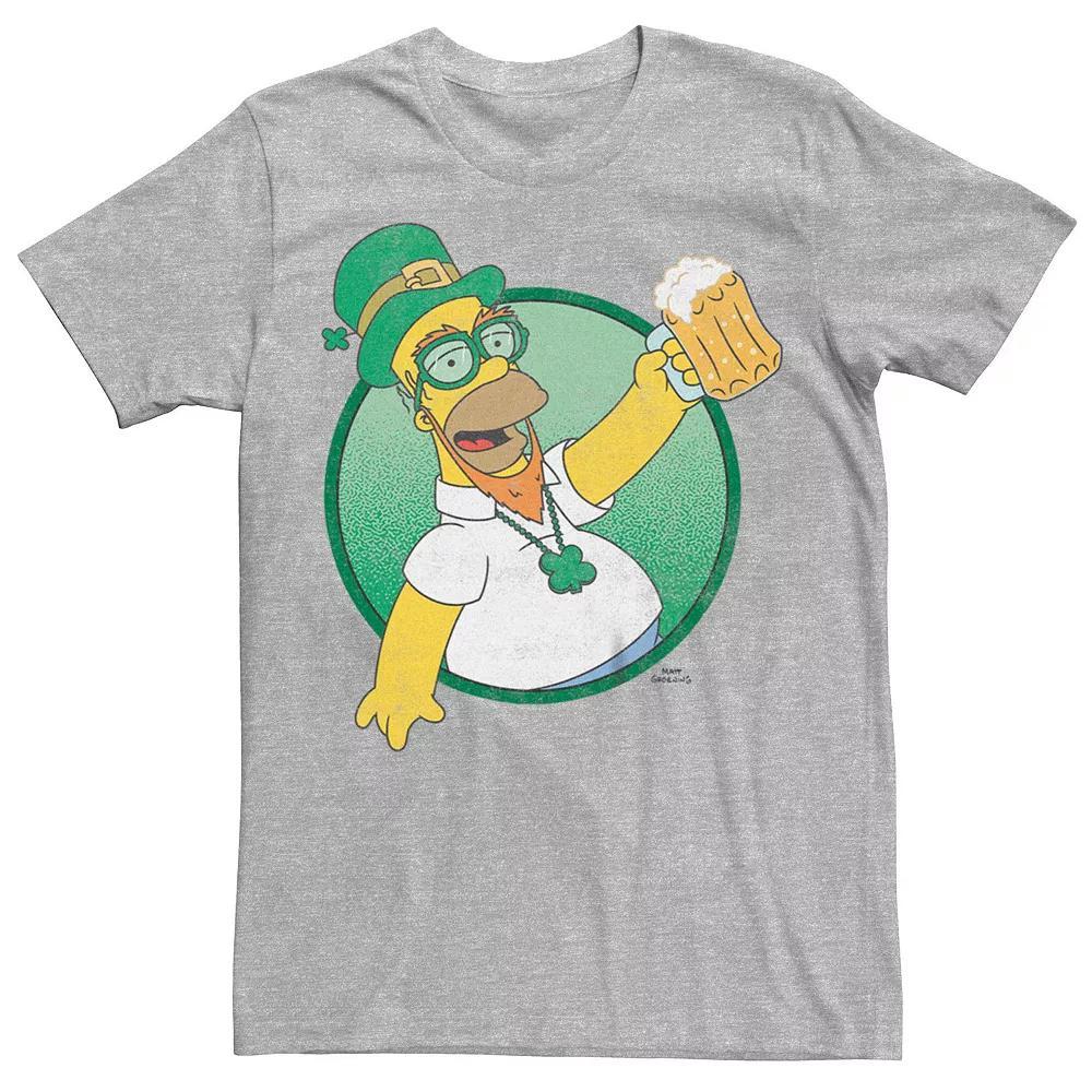 Big & Tall The Simpsons Homer Leprechaun Tee, Men's, Size: 3XB, Athletic Grey Product Image