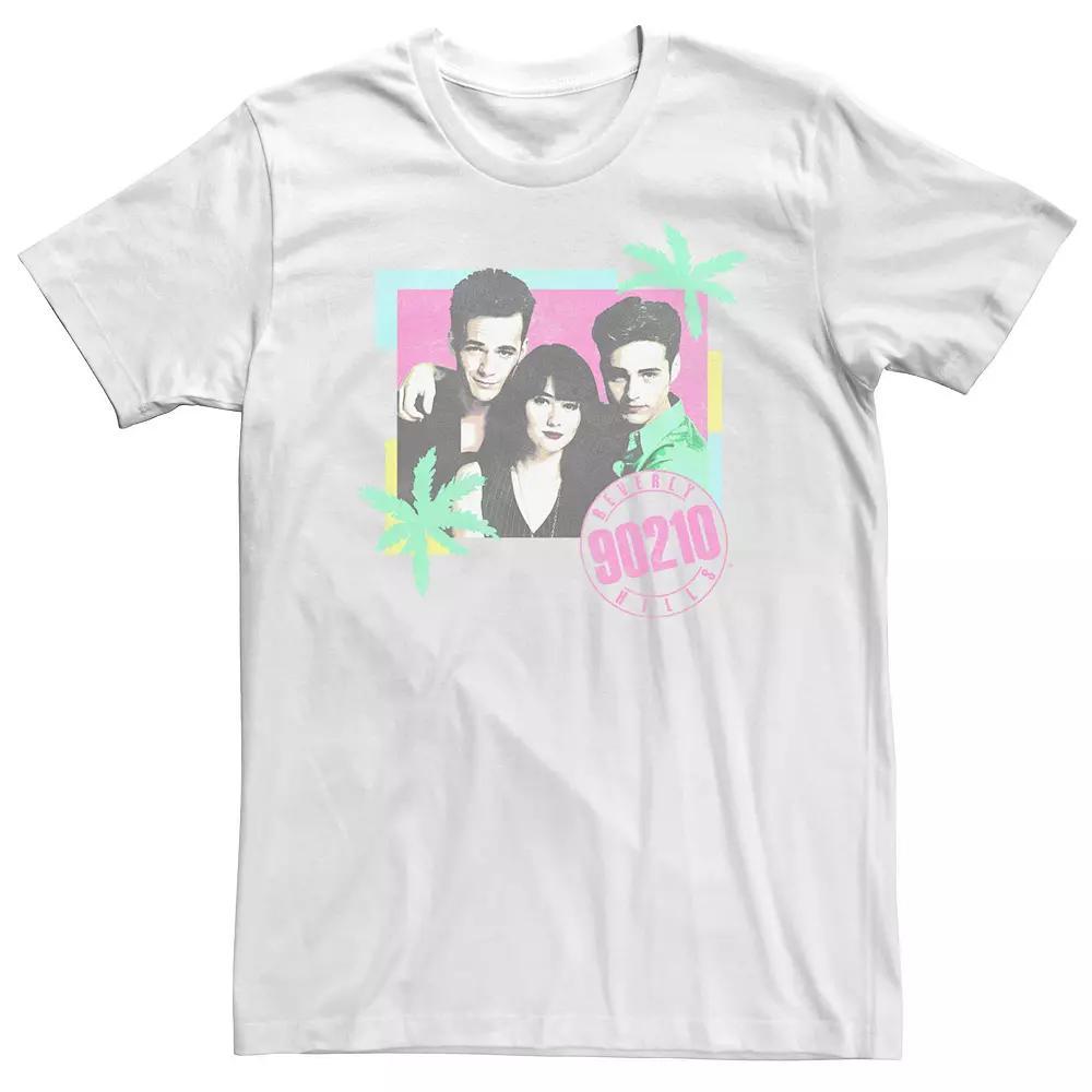 Big & Tall Beverly Hills 90210 Group Shot Retro Square Portrait Tee, Men's, Size: 5XL, White Product Image