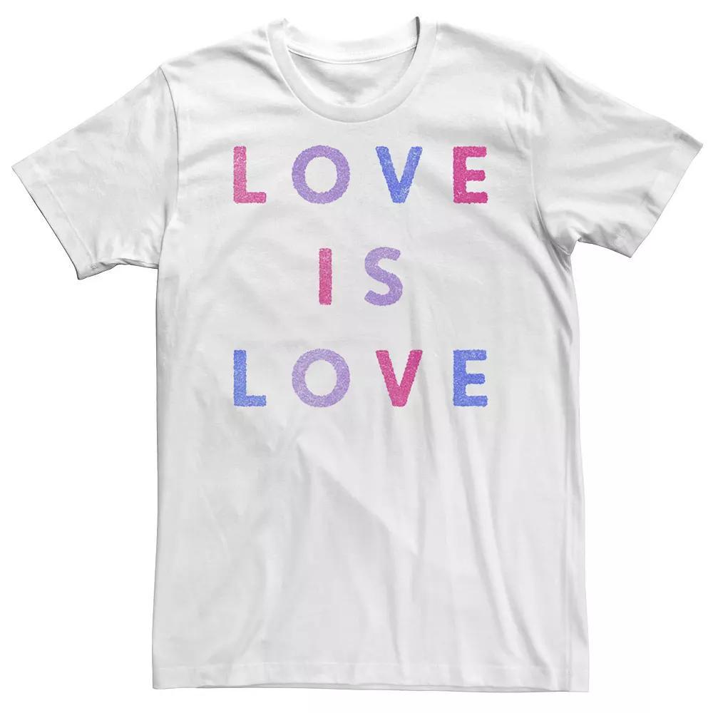 Big & Tall Trendy "Love Is Love" Tee, Men's, Size: XXL Tall, White Product Image