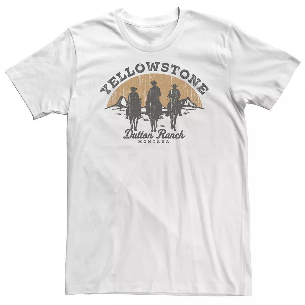 Big & Tall Yellowstone Dutton Ranch Montana Cowboys Tee, Men's, Size: XXL Tall, White Product Image
