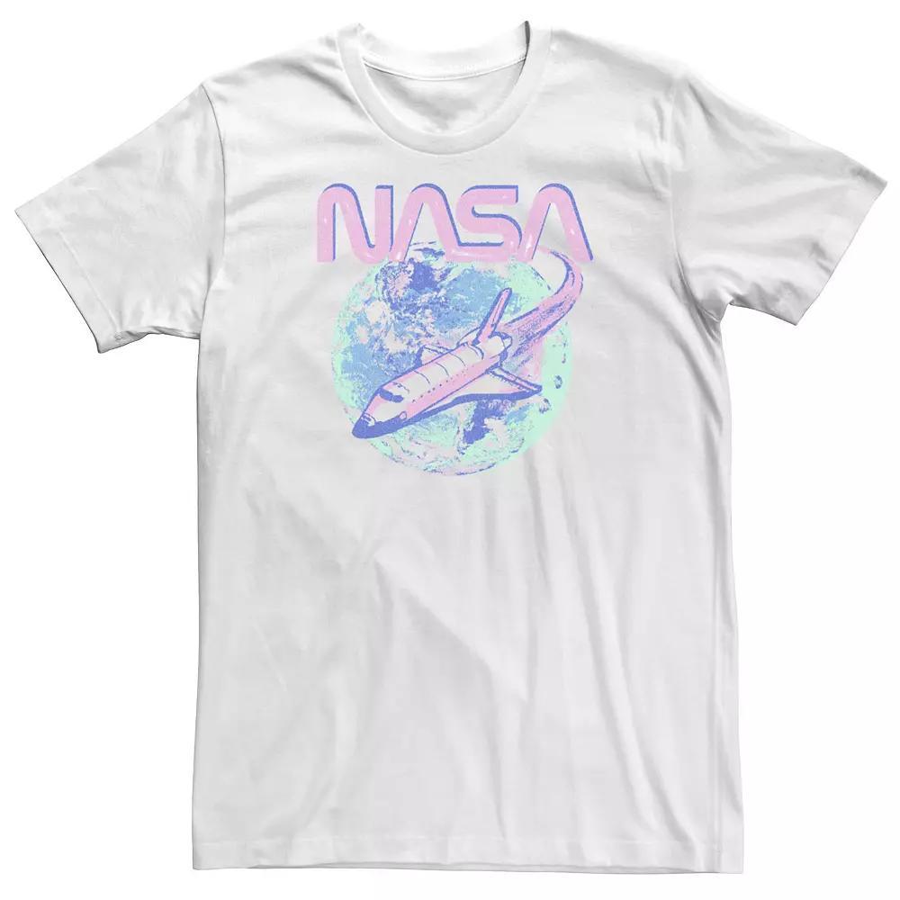 Big & Tall NASA Pastel Rocket Earth Logo Tee, Men's, Size: 4XL, White Product Image