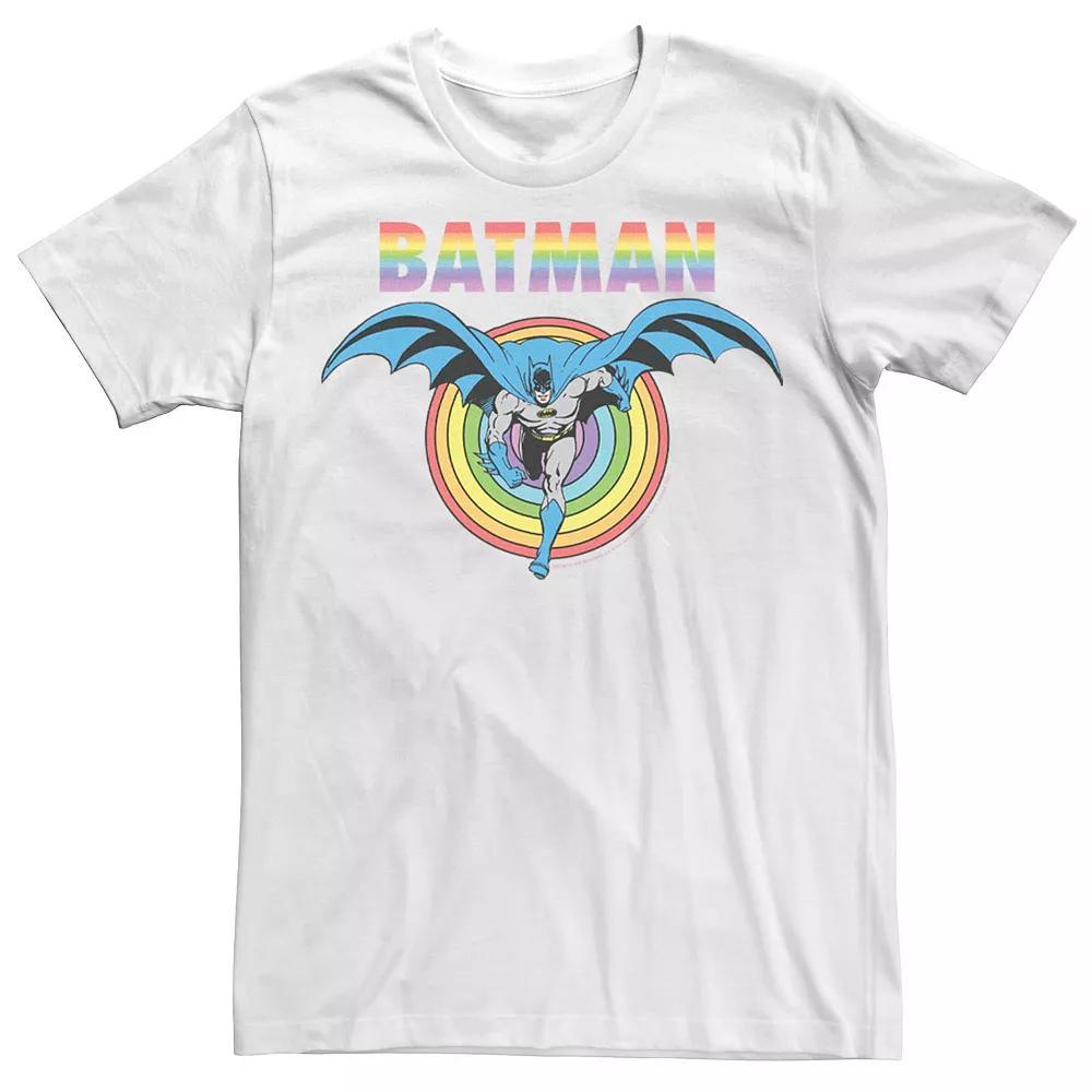 Adult DC Comics Pride Batman Rainbow Run Tee, Men's, Size: Small, White Product Image