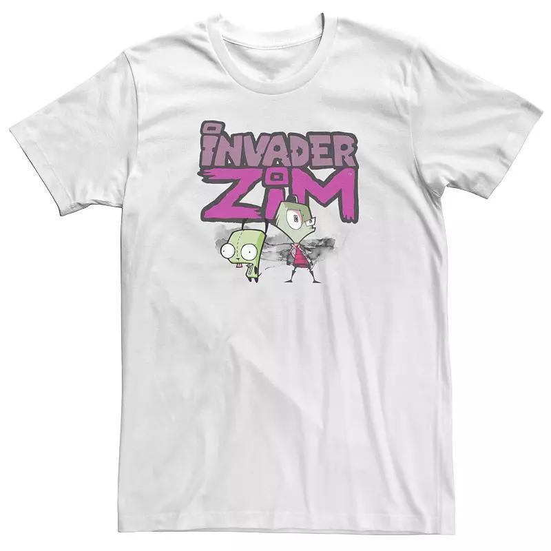 Men's Invader Zim and Gir Painted Logo Tee, Size: Small, White Product Image
