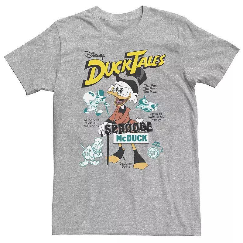 Big & Tall Disney Duck Tales Richest Duck Vintage Poster Tee, Men's, Size: 3XL, Athletic Grey Product Image