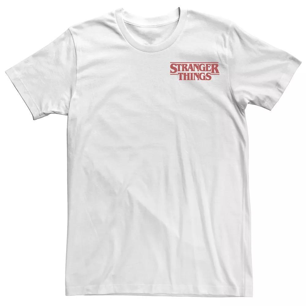 Men's Netflix Stranger Things Solid Logo Left Chest Tee, Size: Small, White Product Image