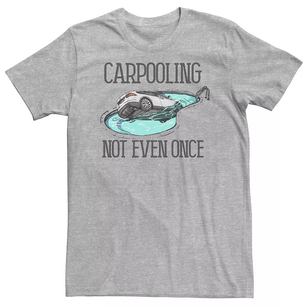 Big & Tall Trendy Never Carpool Tee, Men's, Size: Large Tall, Athletic Grey Product Image