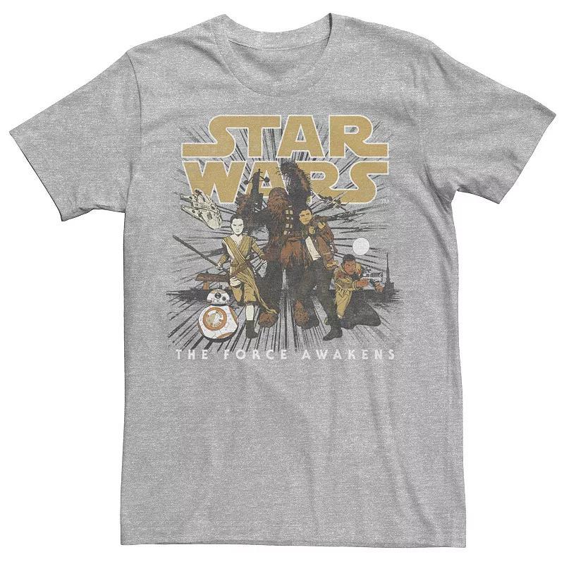 Men's Star Wars The Force Awakens Good Guys Portrait Tee, Size: Large, Athletic Grey Product Image