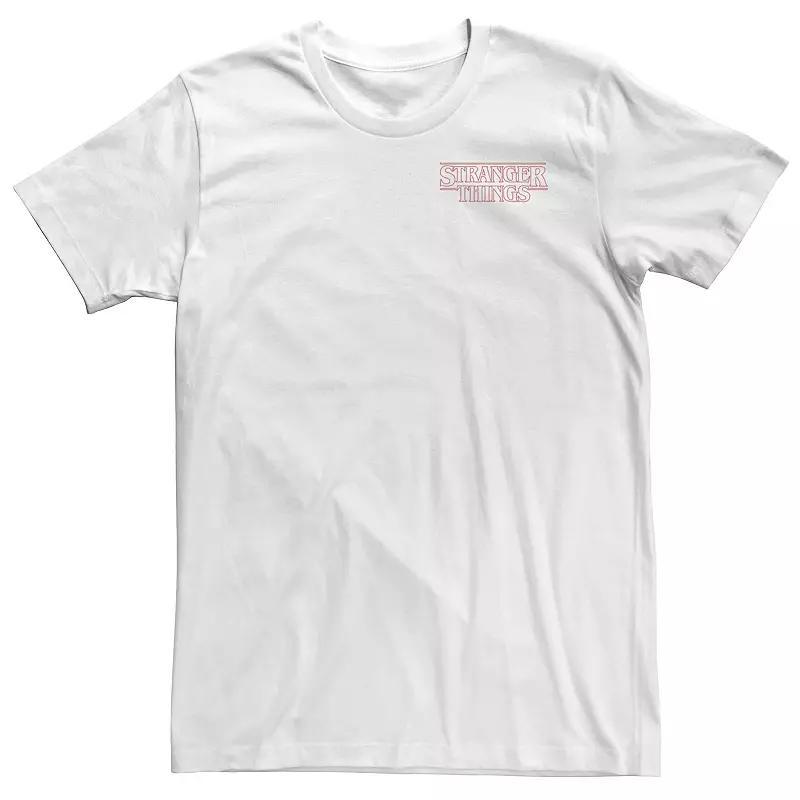 Big & Tall Netflix Stranger Things Logo Outline Left Chest Tee, Men's, Size: 5XL, White Product Image
