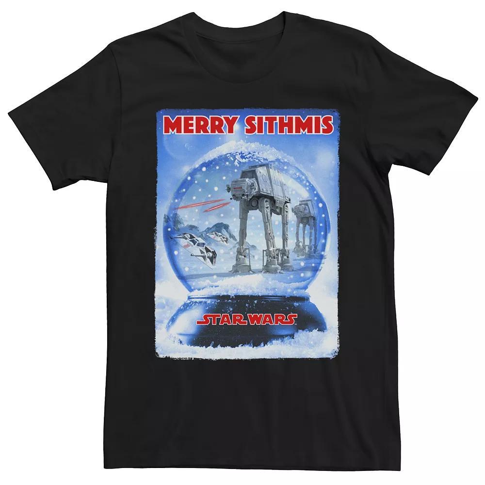 Men's Star Wars Merry Sithmas AT-AT Snow Globe Tee, Size: Medium, Black Product Image