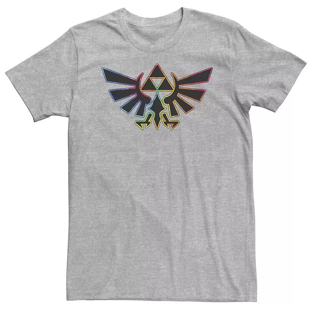 Big & Tall Zelda Hyrule Crest Tie Dye Outline Tee, Men's, Size: 3XL, Athletic Grey Product Image