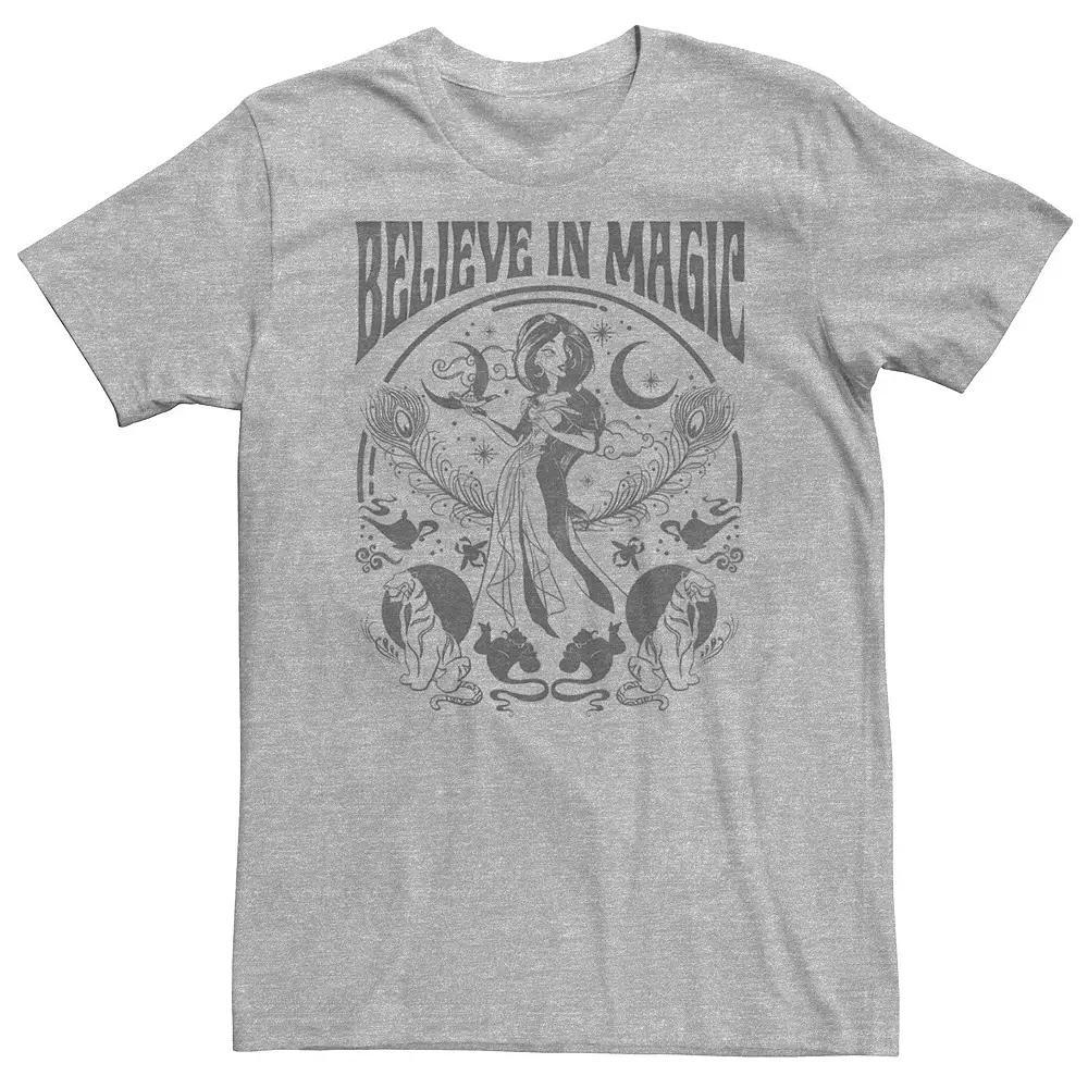Big & Tall Disney Aladdin Jasmine Believe In Magic Collage Tee, Men's, Size: 4XL Tall, Athletic Grey Product Image