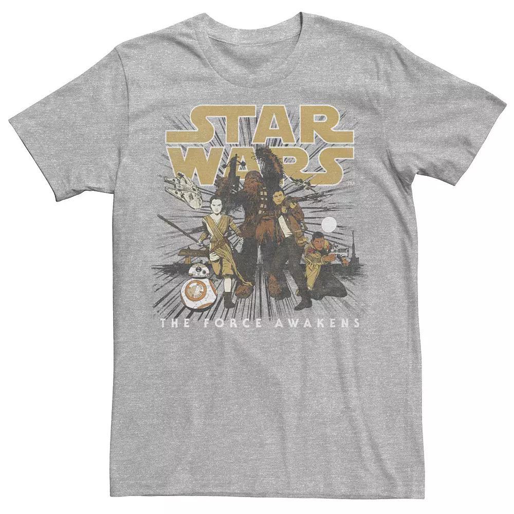 Men's Star Wars The Force Awakens Good Guys Portrait Tee, Size: Large, Athletic Grey Product Image