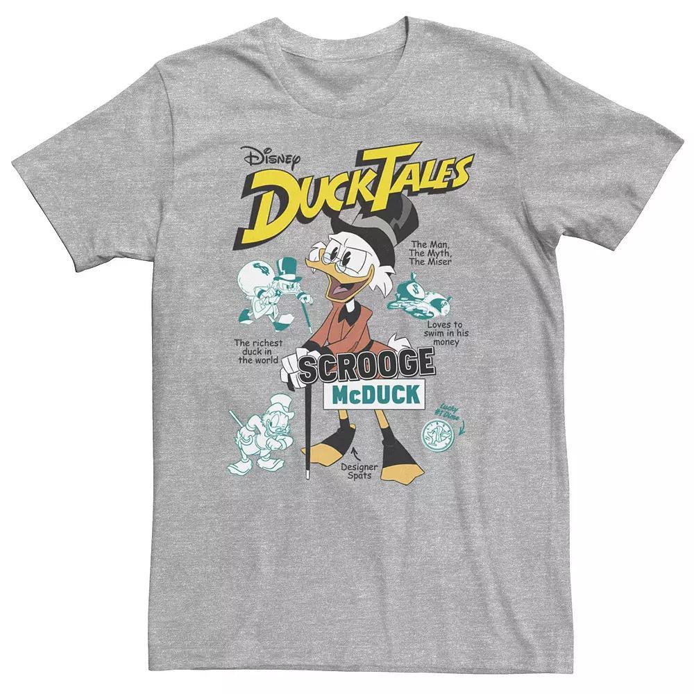 Big & Tall Disney Duck Tales Richest Duck Vintage Poster Tee, Men's, Size: 3XL, Athletic Grey Product Image