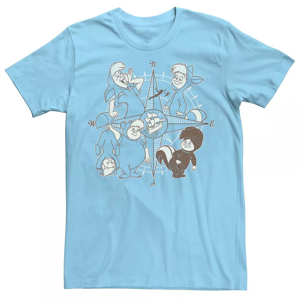 Disney's Peter Pan Lost Boys Compass Men's Tee, Size: XXL, Light Blue Product Image
