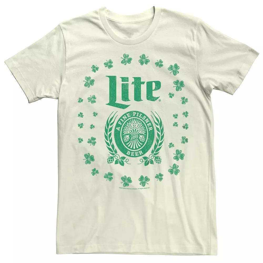 Men's Miller Lite Shamrock Crest Tee, Size: Medium, Natural Product Image