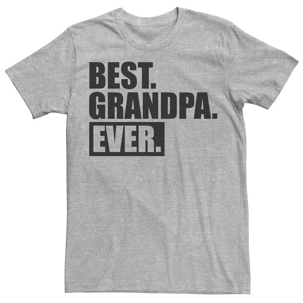 Mens Best Grandpa Ever Bold Text Graphic Tee Athletic Grey Product Image