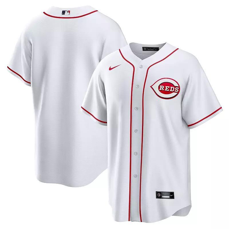 Men's Nike White Cincinnati Reds Home Replica Team Jersey, Size: Large, Red White Product Image