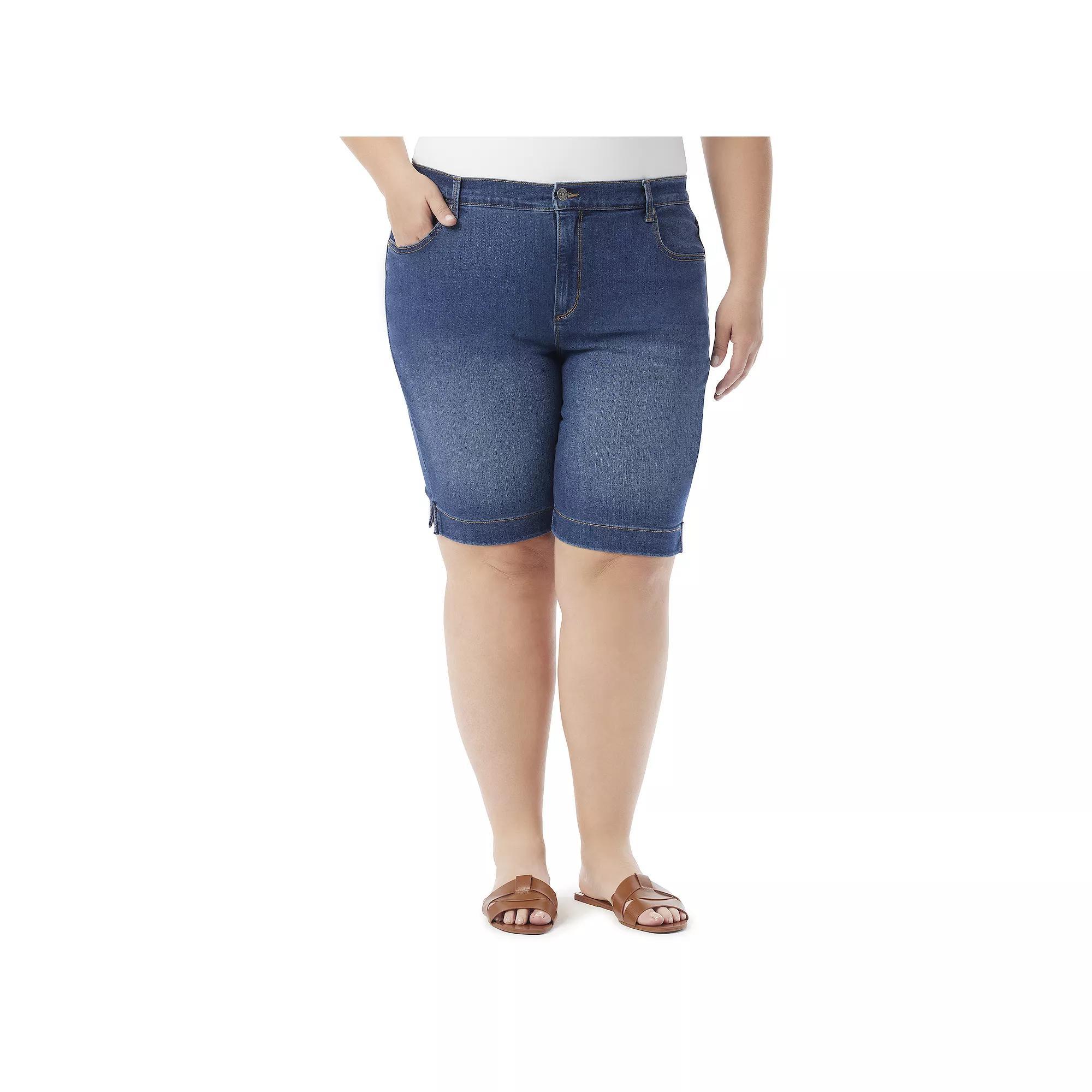 Plus Size Gloria Vanderbilt Amanda Bermuda Shorts, Women's, Size: 20 W, Prato Product Image