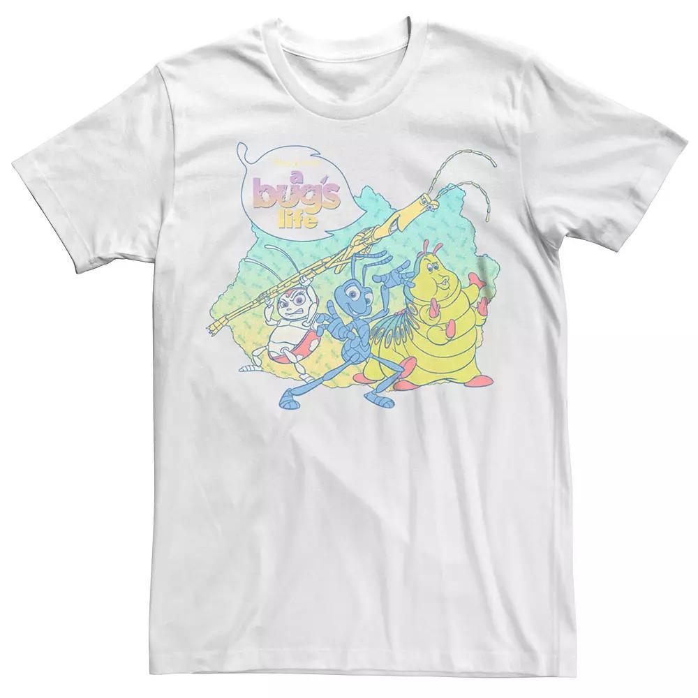 Men's A Bugs Life Flick And The Gang Show Pose Tee, Size: Large, White Product Image