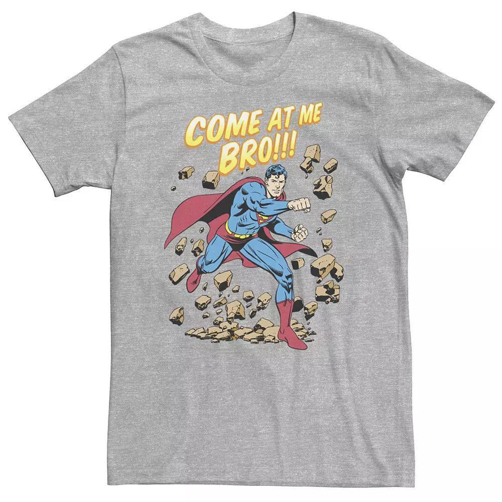 Big & Tall DC Comics Superman Come At Me Bro Text Poster Tee, Men's, Size: 4XL, Athletic Grey Product Image