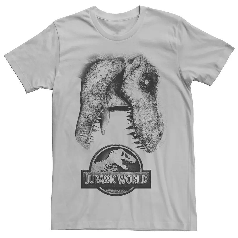 Men's Jurassic World Two T-Rex Icon Attack Grunge Tee, Size: XXL, Silver Product Image