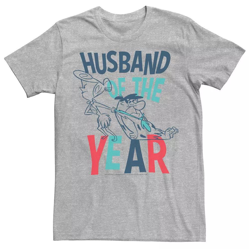 Men's The Flintstones Fred Husband Of The Year Tee, Size: 3XL, Athletic Grey Product Image