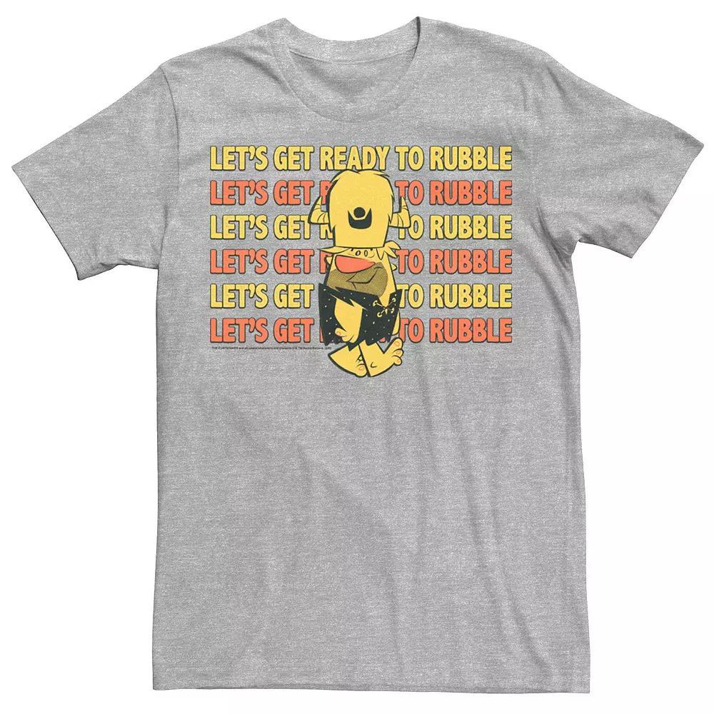 Men's The Flintstones Barney Let's Get Ready To Rubble Tee, Size: Large, Athletic Grey Product Image