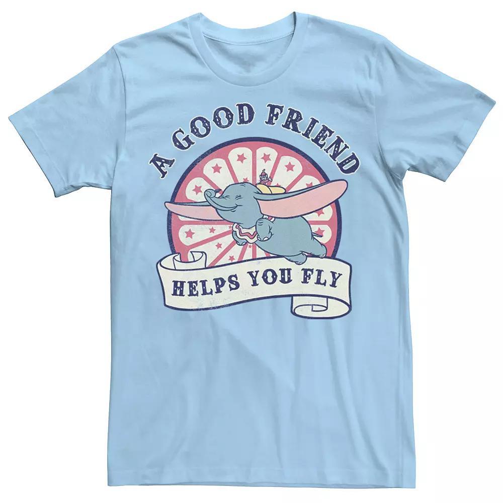 Disney's Dumbo Men's A Good Friend Helps You Fly Logo Poster Tee, Size: Large, Light Blue Product Image