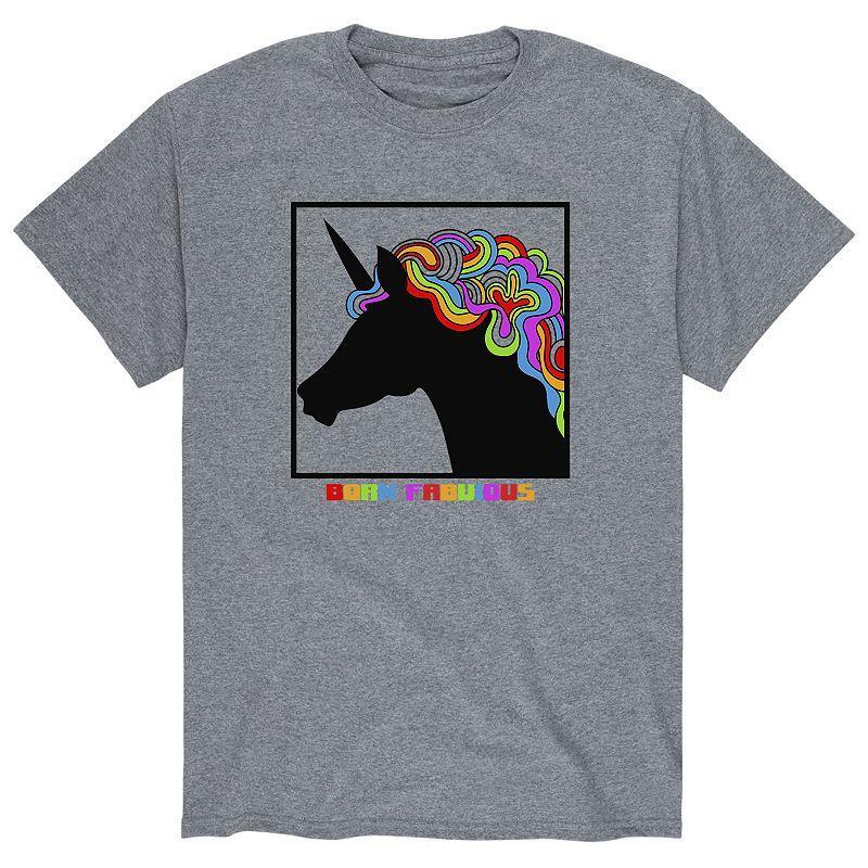 Mens Unicorn Born Fabulous Pride Tee Product Image