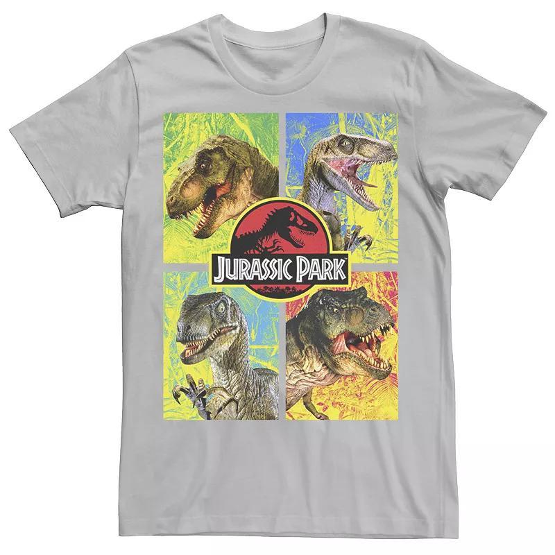 Men's Jurassic Park Four Dinosaur Faces Tee, Size: 3XL, Black Product Image