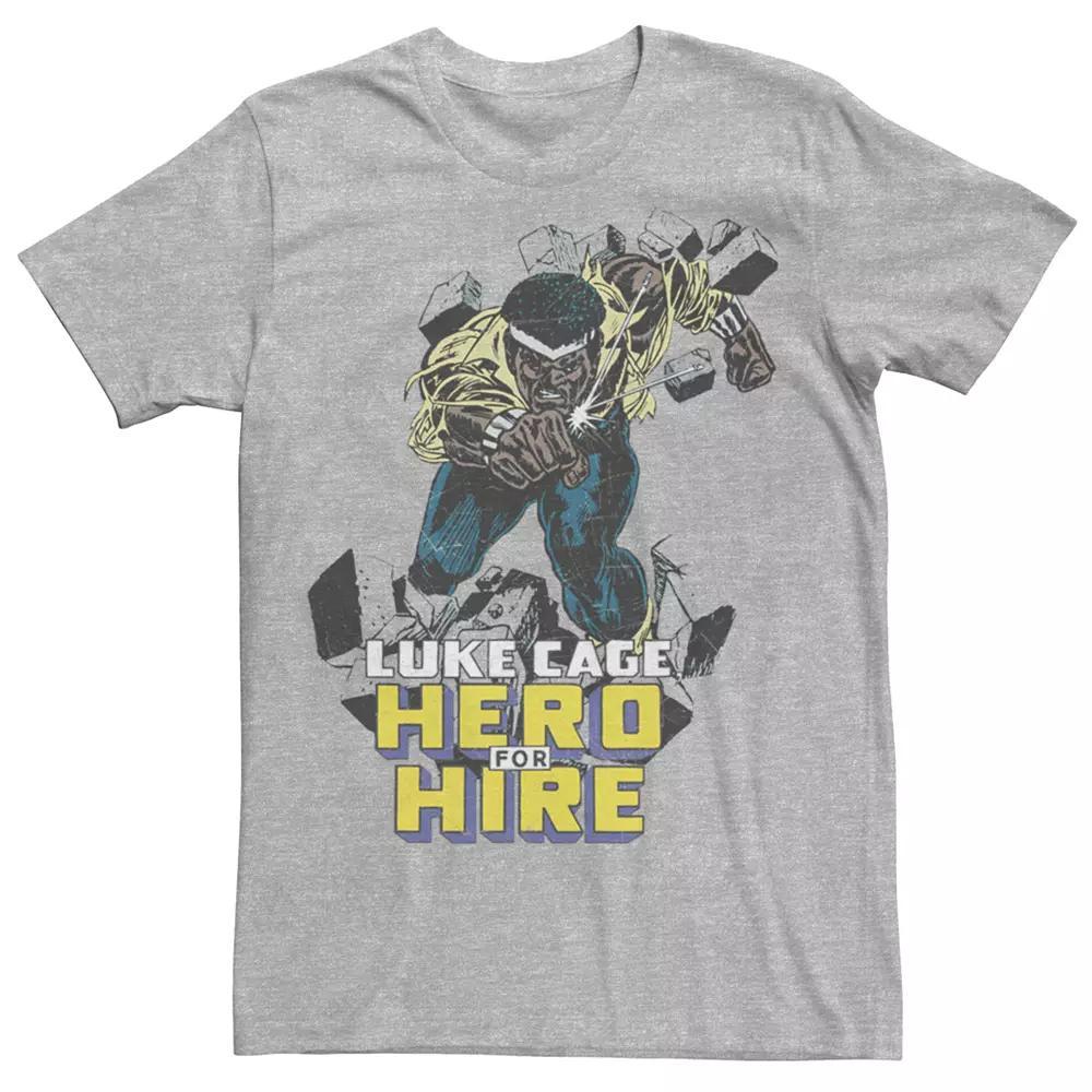 Men's Marvel Comics Retro Luke Cage Hero for Hire Graphic Tee, Size: XL, Athletic Grey Product Image