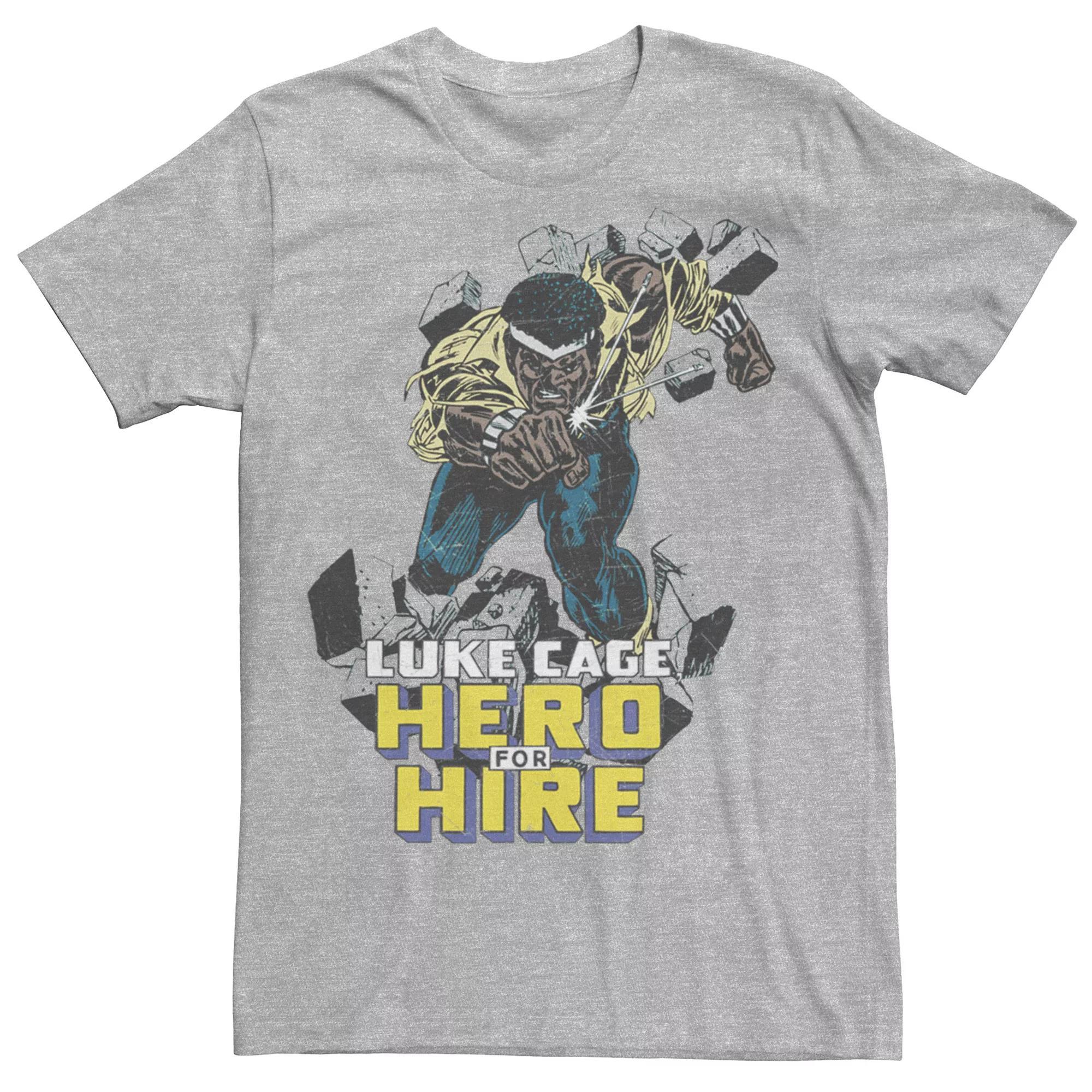 Men's Marvel Comics Retro Luke Cage Hero for Hire Graphic Tee, Size: XL, Athletic Grey Product Image
