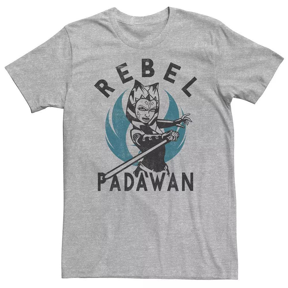 Big & Tall Star Wars: Clone Wars Ahsoka Rebel Padawan Portrait Tee, Men's, Size: 3XL Tall, Athletic Grey Product Image