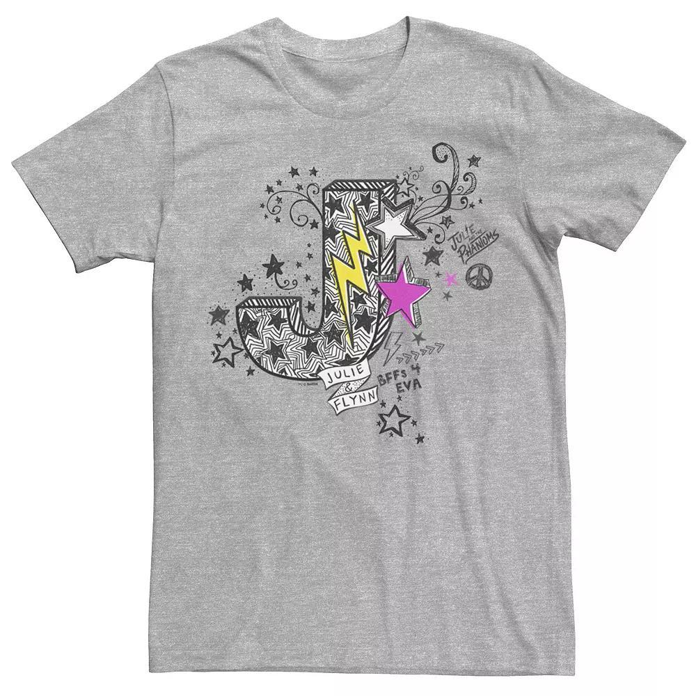 Men's Julie And The Phantoms Julie & Flynn J Sketch Tee, Size: Large, Athletic Grey Product Image