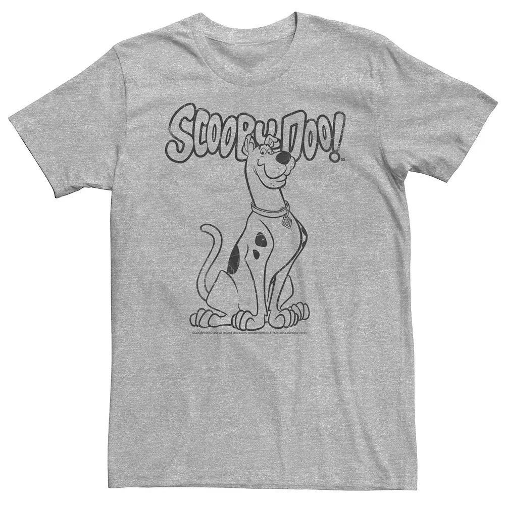 Big & Tall Scooby-Doo Line Art Portrait Logo Tee, Men's, Size: 3XL, Athletic Grey Product Image