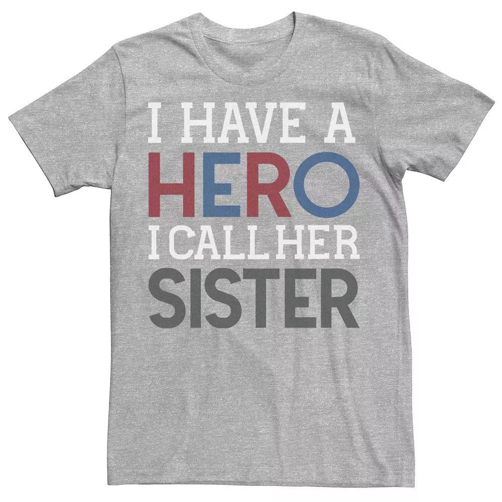 Men's Veterans Day "I Have A Hero I Call Her Sister" Tee, Size: XS, Athletic Grey Product Image