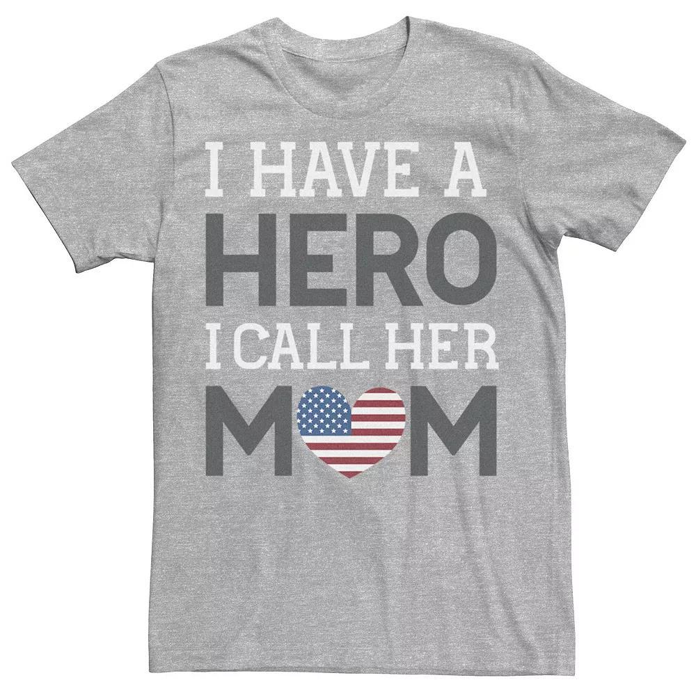 Men's Veterans Day "I Have A Hero I Call Her Mom" Tee, Size: Large, Athletic Grey Product Image